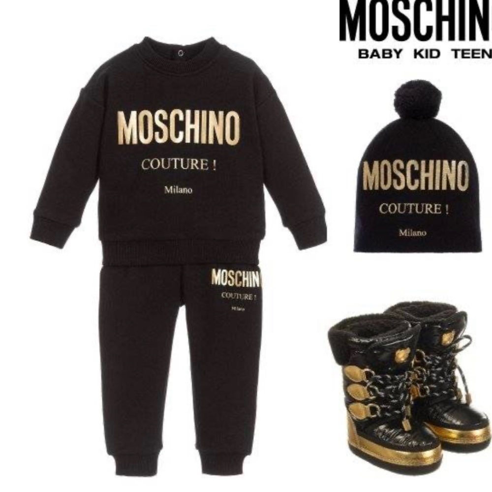 Moschino Black and SILVER Kids Sweatshirt only This one has silver NOT GOLD